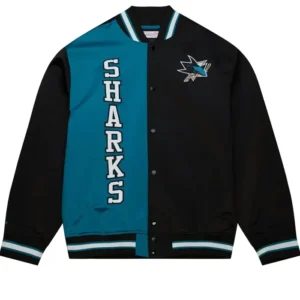 San Jose Sharks Black And Blue Bomber Jacket