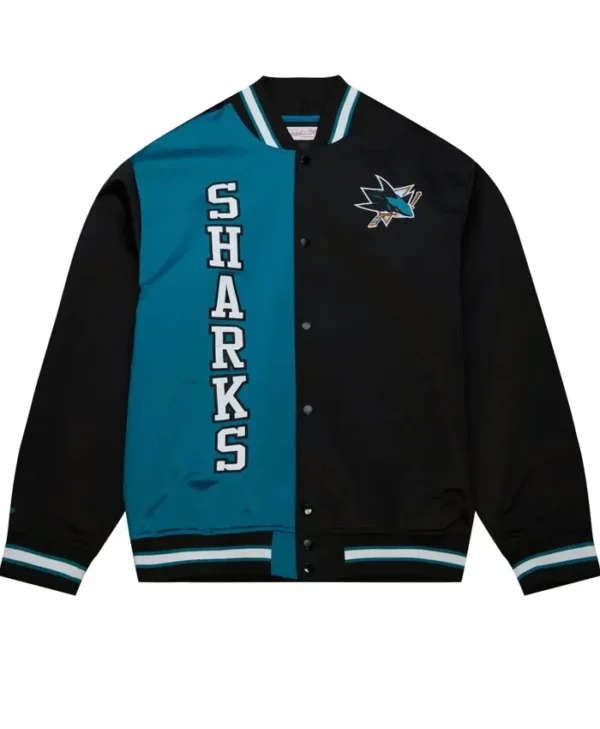 San Jose Sharks Black And Blue Bomber Jacket