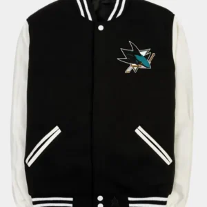 San Jose Sharks Black And White Varsity Jacket