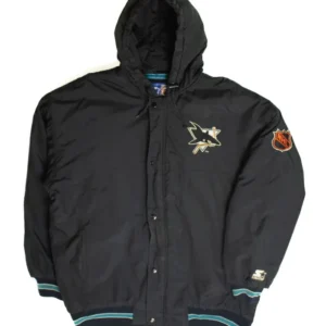 San Jose Sharks Black Starter Bomber Jacket