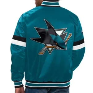 San Jose Sharks Green Bomber Jacket Back