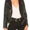 Sarah Franklin Matlock S01 Black Leather Jacket For Sale