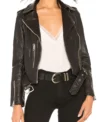 Sarah Franklin Matlock S01 Black Leather Jacket For Sale