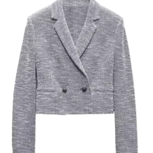 Sarah Franklin Matlock S01 Cropped Tweed Blazer For Sale