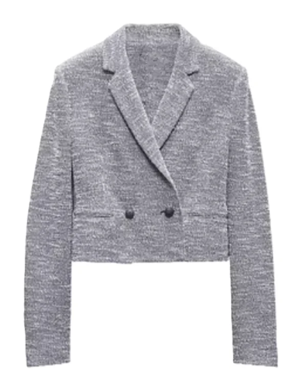 Sarah Franklin Matlock S01 Cropped Tweed Blazer For Sale