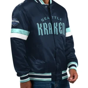 Seattle Kraken Bomber Full Snap Jacket
