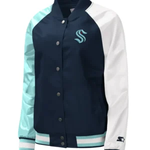Seattle Kraken Full Snap Bomber Jacket