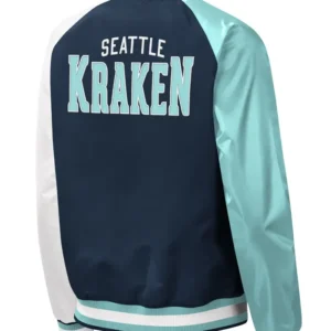 Seattle Kraken Full Snap Bomber Jacket Back