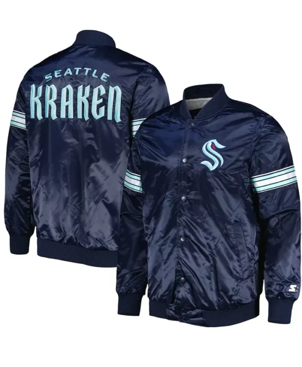 Seattle Kraken Navy Blue Bomber Jacket