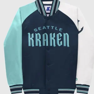 Seattle Kraken Satin Bomber Jacket