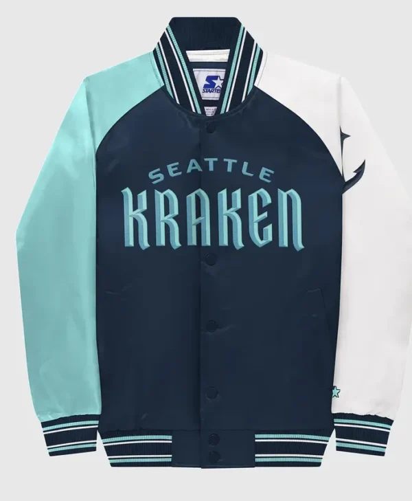 Seattle Kraken Satin Bomber Jacket