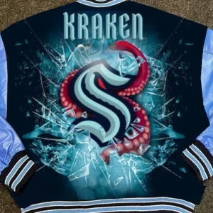 Seattle Kraken Varsity Full Snap Jacket Back