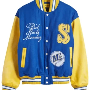 Seattle Mariners Blue And Yellow Varsity Wool Jacket
