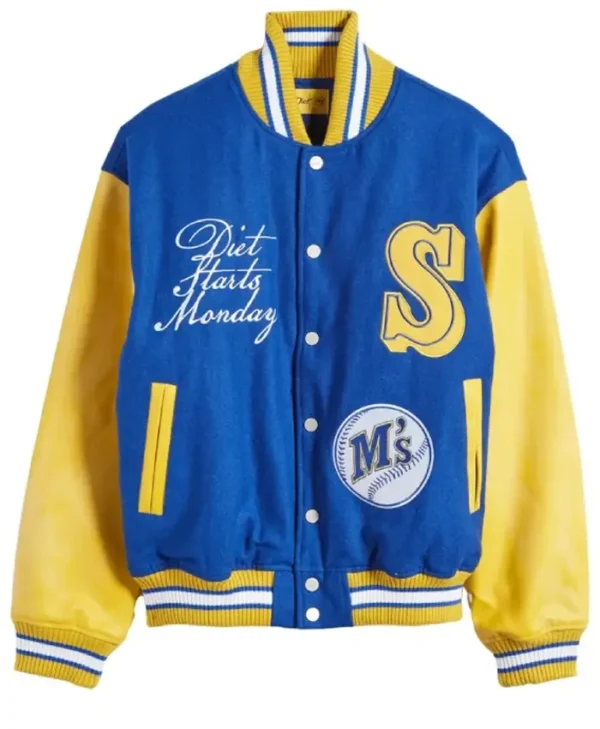 Seattle Mariners Blue And Yellow Varsity Wool Jacket