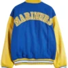 Seattle Mariners Blue And Yellow Varsity Wool Jacket Back