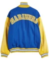 Seattle Mariners Blue And Yellow Varsity Wool Jacket Back
