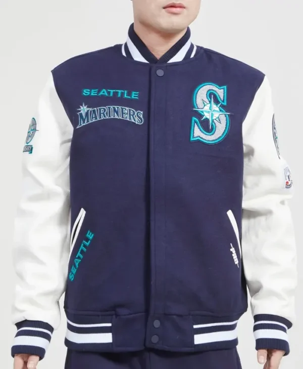 Seattle Mariners Letterman Wool Varsity Jacket