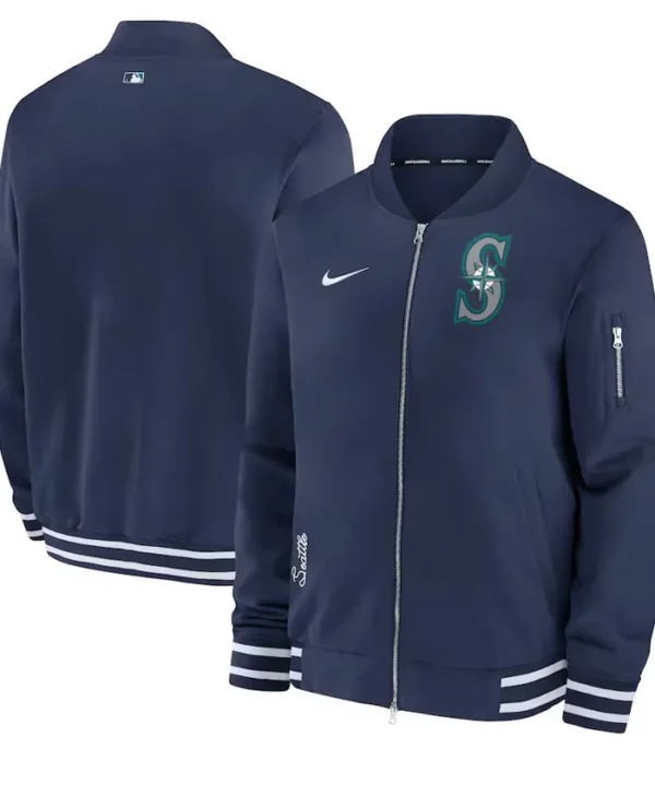 Seattle Mariners Navy Blue Bomber Zipper Jacket
