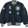 Seattle Mariners Satin Ma 1 Bomber Jacket