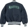 Seattle Mariners Satin Ma 1 Bomber Jacket Back