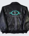 Seattle Mariners Vintage Black Leather Jacket Back