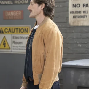 Shifting Gears S01 Lucas Neff Brown Bomber Jacket Side