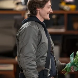 Shifting Gears S01 Lucas Neff Grey Bomber Jacket