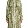 Shop Birdie Grosse Pointe Garden Society Snake Print Green Coat
