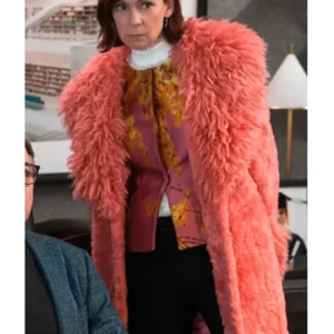 Shop Carrie Preston Elsbeth S02 Pink Fur Coat