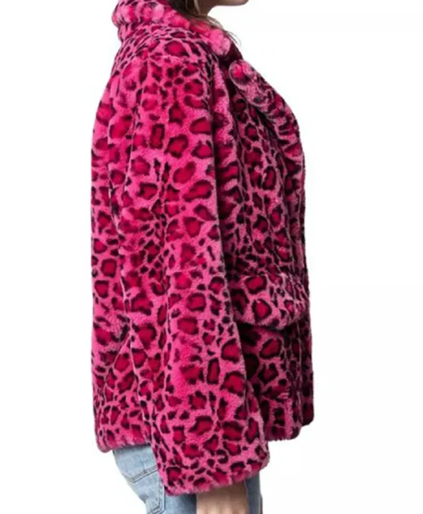 Shop High Potential S01 Kaitlin Olson Pink Leopard Print Jacket