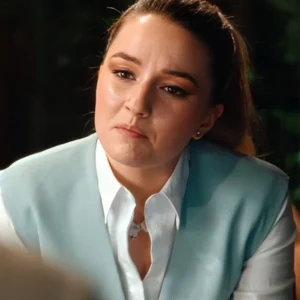 Shop Kaitlyn Dever Apple Cider Vinegar Blue Vest