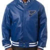 St Louis Blues Blue Leather Jacket