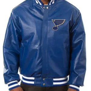 St Louis Blues Blue Leather Jacket