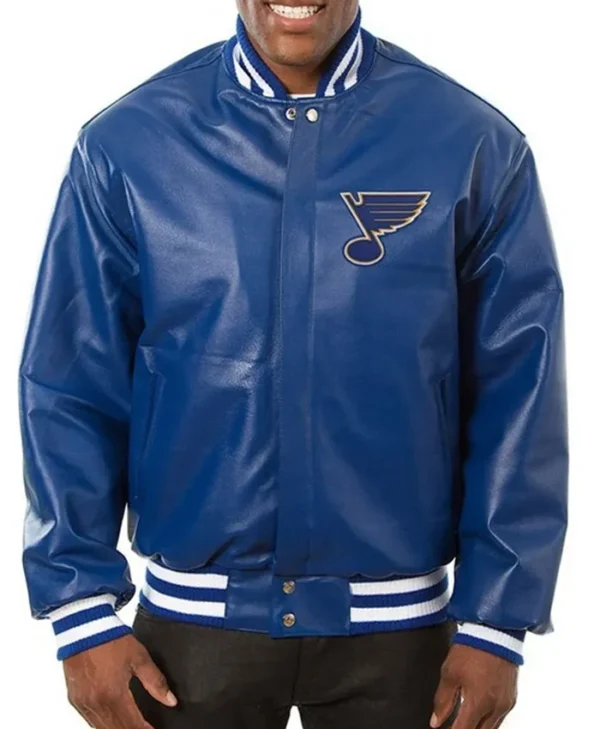 St Louis Blues Blue Leather Jacket