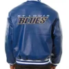 St Louis Blues Blue Leather Jacket Back