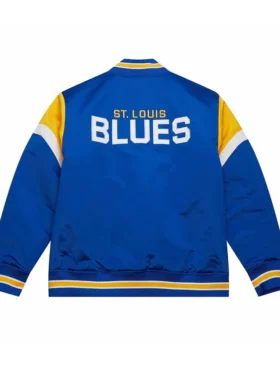 St Louis Blues Blue Satin Jacket Back