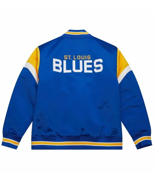 St Louis Blues Blue Satin Jacket Back