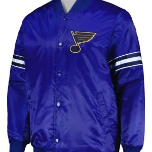 St Louis Blues Satin Varsity Blue Jacket