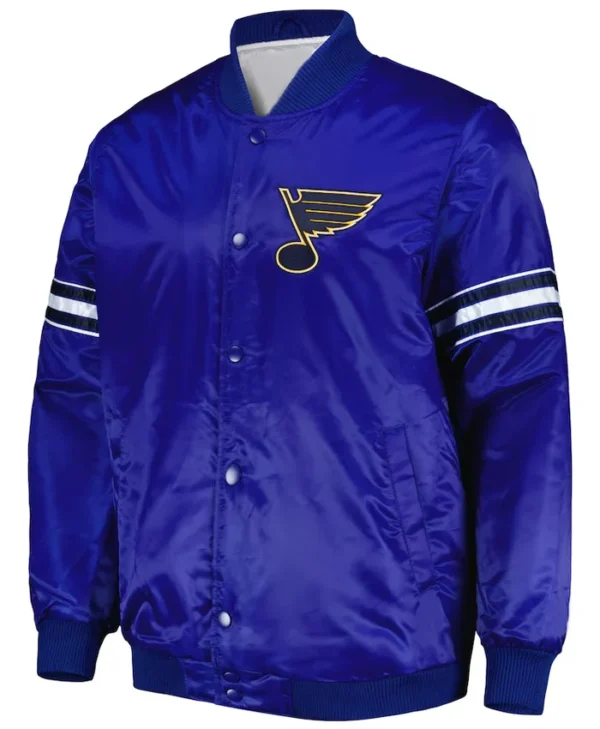 St Louis Blues Satin Varsity Blue Jacket