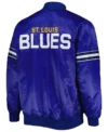 St Louis Blues Satin Varsity Blue Jacket Back
