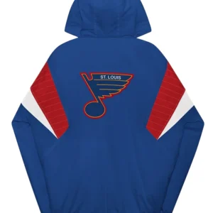 St Louis Blues Vintage Half Zip Jacket Back
