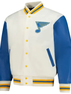 St Louis Blues White And Blue Classic Jacket