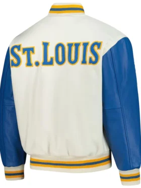 St Louis Blues White And Blue Classic Jacket Back