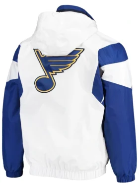 St Louis Blues White And Blue Pullover Jacket Back