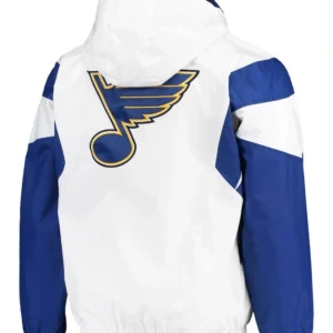St Louis Blues White And Blue Pullover Jacket Back