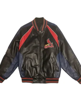 St Louis Cardinals Leather Vintage Zipper Bomber Jacket