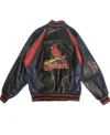 St Louis Cardinals Leather Vintage Zipper Bomber Jacket Back