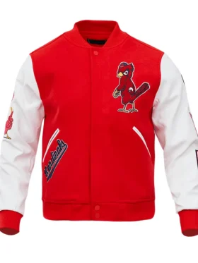 St Louis Cardinals Red And White Varsity Wool Jacket