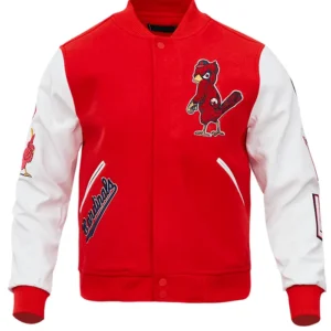 St Louis Cardinals Red And White Varsity Wool Jacket