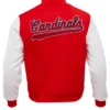 St Louis Cardinals Red And White Varsity Wool Jacket Back